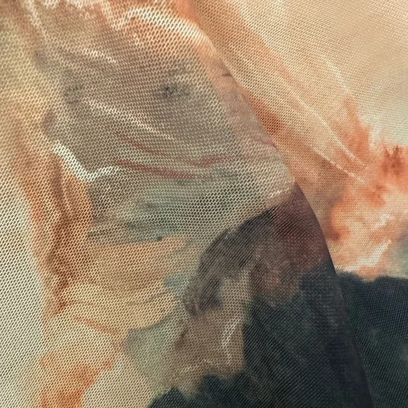 Zara Light Blue Mesh Top - Picture 4 of 5